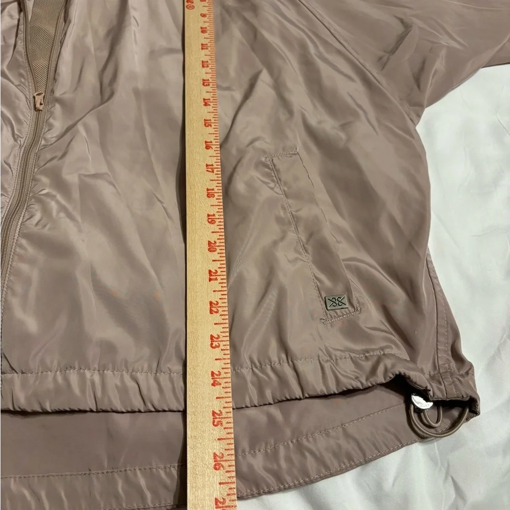 SOIA & KYO Mauve Hooded Windbreaker Jacket Lightweight L/XL